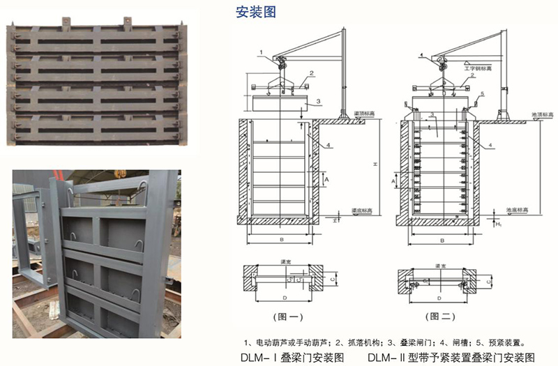 钢制叠梁闸门布置结构图