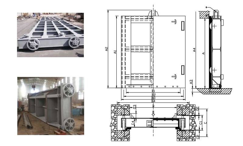 GLZ滚轮式钢制闸门安装布置图