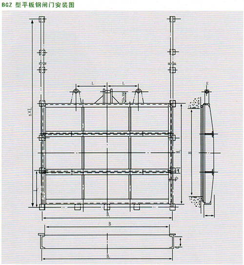 平板钢闸门结构图组件