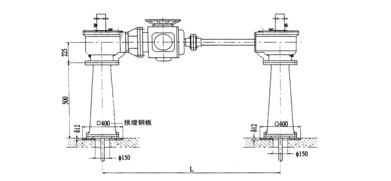 双吊点电装螺杆启闭机QLD型外形结构图