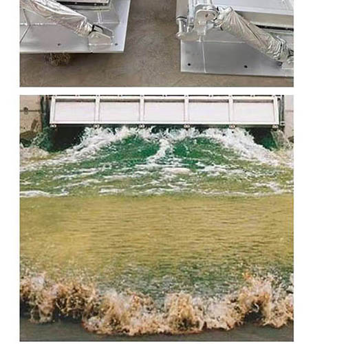 管道液压冲洗拍门工作中